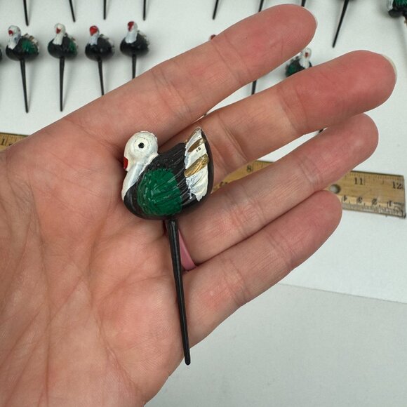 Vintage Thanksgiving Fall Autumn Plastic Turkey Cupcake Cake Toppers Hollow READ - Picture 10 of 15